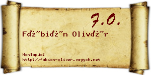 Fábián Olivér névjegykártya